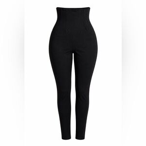 Zara Black High Waist Corset Leggings Women’s M Knit Ponte Stretch Pants